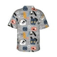 thumbnail image 4 of Xecao Dog print Hawaiian shirt - a stylish short-sleeve button-down for men, perfect for casual beach and tropical outings., 4 of 9