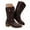 Brown, variant on UngA Women Boots Cowgirl Mid Calf Western Cowboy Boots with Chunky Heel Snip Toe Ideal for low insteps Black,Size 7.5