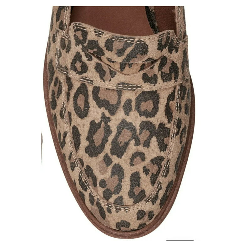 LUCKY BRAND Womens Beige Leopard Print Lug Sole Comfort Tomber