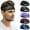 Graffiti Grey + Camouflage + Lightning Blue + Lightning Red +, variant on Sports Headbands for Men & Women (5 Pack), Moisture Wicking Sweatbands, Elastic Non Slip Sweat Bands, Athletic Workout Fashion Wide Hair Bands for Running, Cycling, Basketball, Yoga