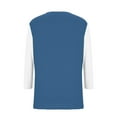thumbnail image 7 of Tawop Womens Shirts Womens T Shirts 3 4 Sleeve Loose V Neck Blue Xl, 7 of 7