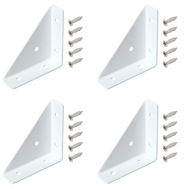 Triangular Support Brackets TASTAN 4-Pack Heavy-Duty Triangular Corner Brackets with 20 Screws - Extra Hardware Metal Bracket Set for Sturdy Wooden Structures, Shelving & Diy Furniture Projects, F