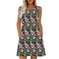 thumbnail image 2 of Ovzne Robes pour Femmes Robe de Plage Robe Imprimée Sans Manches Col Rond Aguichant Élégante Boîte de Nuit Fête Tunique Mini Robes Décontractées Vacances Robe Imprimée Liquidation, 2 of 7