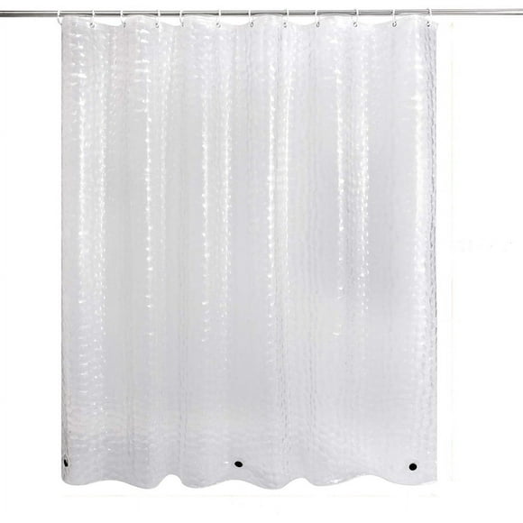 Anti-Mold Shower Curtain With Weight Magnet Below, Waterproof Antibacterial Eva Curtain For Shower And Bathtub, 3D Stone Pattern, Incl.