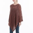 thumbnail image 4 of Summer Clearance Sale! Pitauce Cover Up for Women Solid Color Hollow Out V Neck Crochet Poncho Knitting Cape Asymmetric Hem Shawl Versatile Wrap Tops, 4 of 6