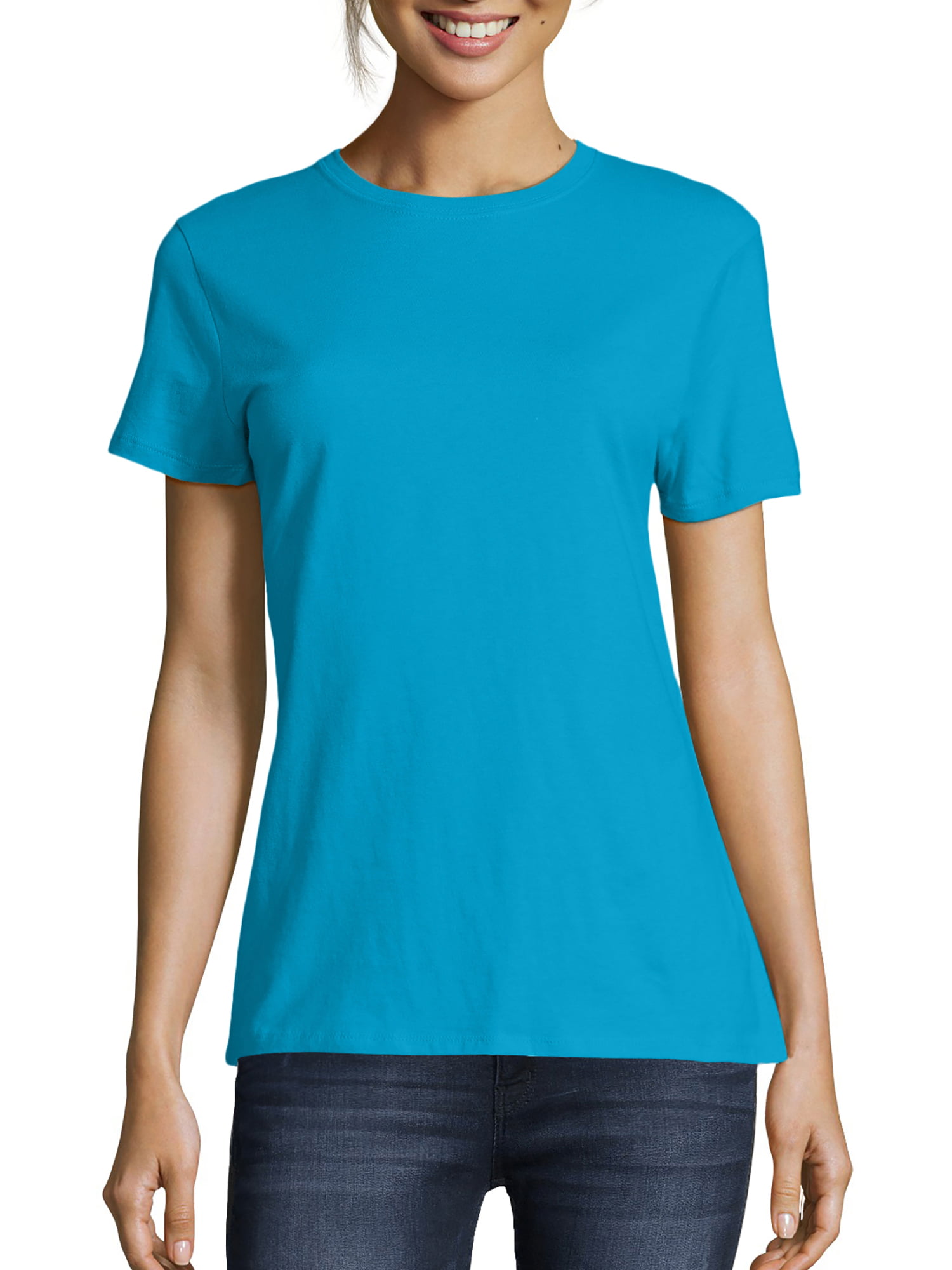 Hanes - Hanes Women's Nano-T Short Sleeve T-Shirt - Walmart.com ...