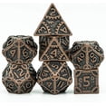 thumbnail image 1 of GFDYREE Steampunk Style Metal Dice Set 7 Die Polyhedral DND Dice Set D&D Dice for Dungeons and Dragons Role Playing Game and Math Teaching (Red Copper), 1 of 7