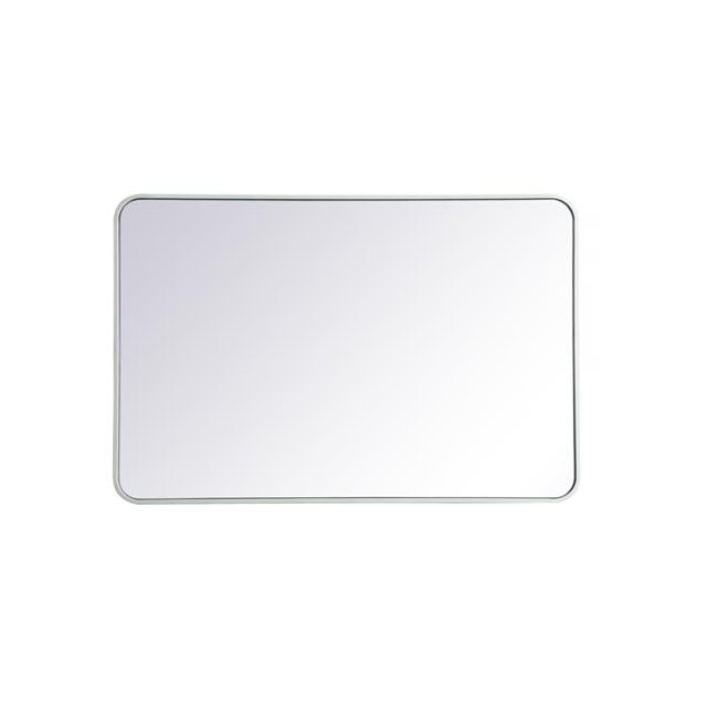 Elegant Decor MR802842WH 28 x 42 in. Soft Corner Metal Rectangular Mirror, White