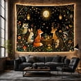 thumbnail image 6 of Forest Animals at a Stump Tea Party, Whimsical Fantasy for Animal Lovers, Forest Tea Party Decor, Friendship Gift Tapestry Wall Hanging for Bedroom, Living Room and Dorm, 6 of 7