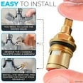 thumbnail image 4 of ORUYROP Brass Bathroom Sink Faucet Valve Stem-2Pcs Hot and Cold Ceramic Disc Stem Valve Repair Bathroom Faucet Stem Cartridge Replacement-Brass Kitchen Faucet Cartridge Replacement Sink Fauce, 4 of 7
