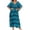 Blue, variant on Women’s Dresses Oversized Beach Drawstring Casual Print V Neck Cover up Batwing Sleeve Kaftan Dresses,Blue (One Size)