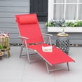 thumbnail image 2 of Outsunny Chaise Longue Pliante Portable d'Extérieur en Acier - Fauteuil Inclinable Réglable, Rouge, 2 of 9