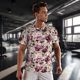 thumbnail image 3 of Wukai Rose Flowers Print Men's Short-Sleeved Mesh T-Shirt,Quick-Dry Short Sleeve Workout T-Shirt-3X-Large, 3 of 8