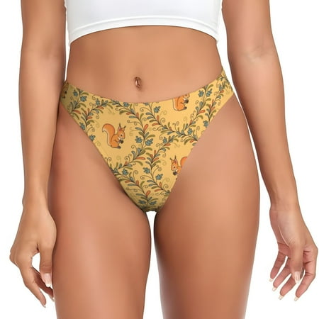 Sigee Cartoon Squirrel for Women s G-String Panty  Low Rise  Soft Lace Perfect for Everyday Wear or Special Occasions-3X-Large