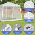 thumbnail image 5 of 8X8FT Party Tent with Mesh Sidewalls, Outdoor Canopy Tent, Heavy Duty Party Tent, Wedding Canopy Patio, Sun Shade Shelter Canopy for Parties, White, 5 of 7