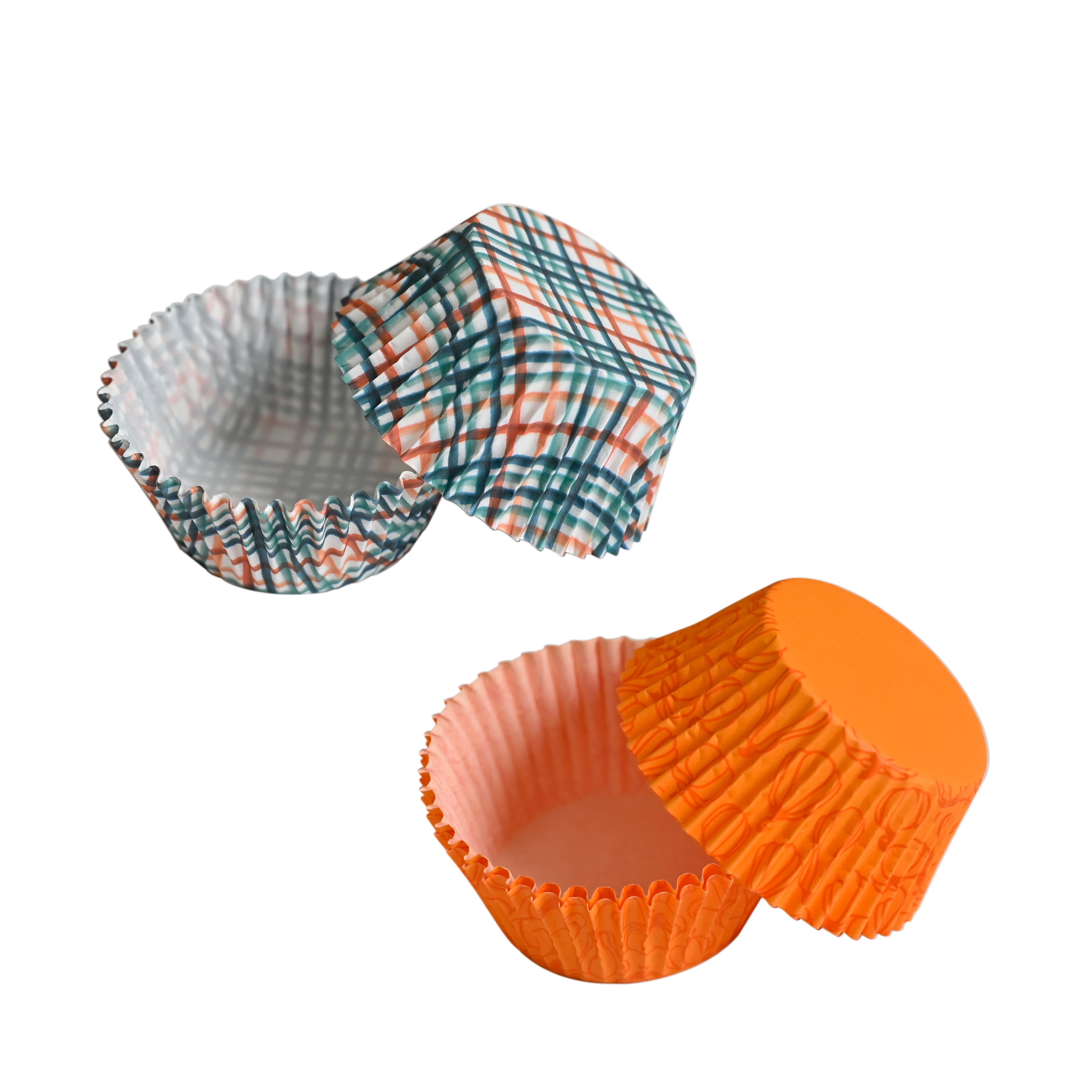 Great Value Classic Fall Stripes & Pumpkin Cupcake Liners, 48 Count