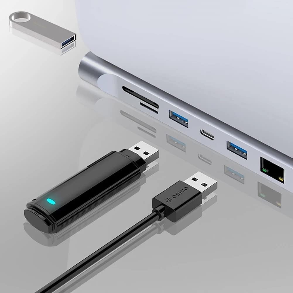 USB Hub, 12-in-1 USB C Hub Notebook Docking Station, Type-C to Dual HDMI Compatible/VGA/USB 3.0 Hub/PD/RJ/Micro-SD/TF, Compatible with PC, Mac, Printer