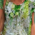 thumbnail image 3 of Puntoco moda mujer cuello en V manga corta Floral impreso Casual suelta camiseta top blusa Puntoco Puntoco-1327, 3 of 9
