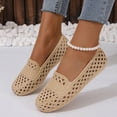 thumbnail image 4 of Norvail Womens Lightweight Open Toe Flat Sandals - Casual Slip-On Summer Beach Shoes, Hollow Out Flat Sandals, Solid Color Round Toe Slip On Summer Going Out Shoes, 4 of 8