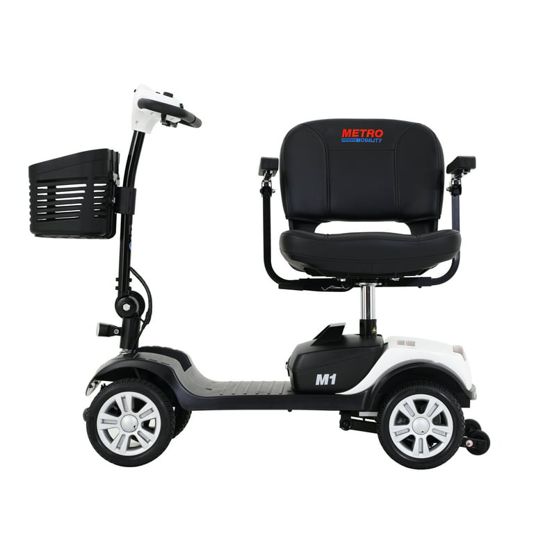 Electric Mobility Scooter Adults and Seniors - 300 lbs Max Weight, 4-Wheel Powered Mobility Scooters Wheelchair Device for Travel, Elderly (with Head Light-White) - Walmart.com