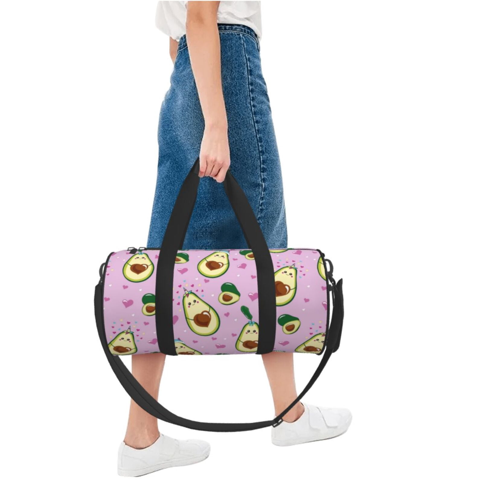 Vsdgher Different Avocados 45L Foldable Duffel Bag, Sports Gym Bag,Overnight Bag, Portable Weekender Bag for Airplanes