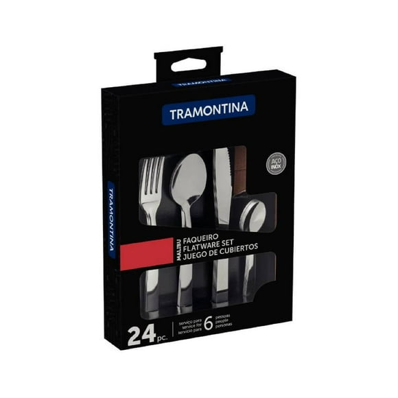 Juego de Cubiertos 25 PZAS Tramontina Acero Inoxidable Malibu 23798/046