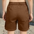 thumbnail image 5 of Bloomae Bermuda Cargo Shorts for Women Lightweight Casual Summer Knee Length Drawstring Elastic Waist Long Shorts with Multi-Pockets for Daily Vacation Outdoor Travel Everyday Wear, 5 of 7