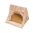 thumbnail image 3 of Casa de carpas de interior de gato, tépea cueva lana portátil cama para mascotas ventana transpirable cama de verano para gatos gatito de cachorro Rosa, 3 of 8