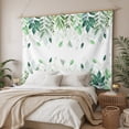 thumbnail image 3 of Green Leaf Tapestry for Bedroom Wall Hanging Tapestry, Fall Plant Country Vintage Watercolor White Ceiling Backdrop Tapestries Poster Blanket Wall Decor for Teens Room Living Room Dorm 51" x 59", 3 of 8