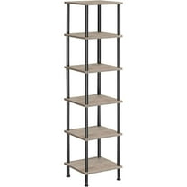 6-Tier Corner Shelf, Corner Square Rack Display Shelf, Tall Storage Rack Plant Stand, Bookcase for Small Spaces, Living Room, Home Office, Kitchen