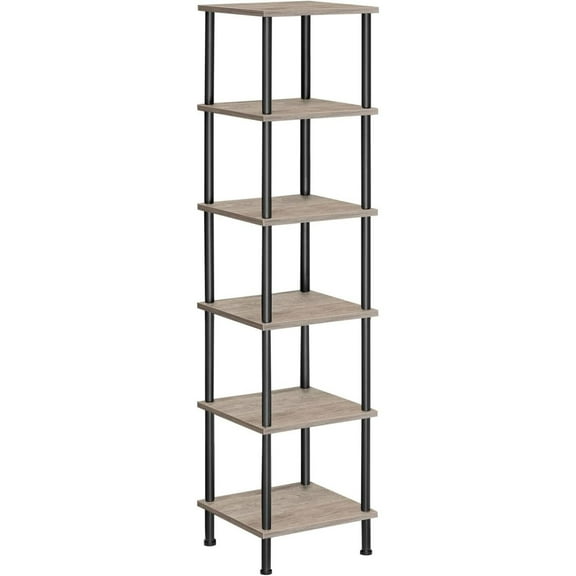 6-Tier Corner Shelf, Corner Square Rack Display Shelf, Tall Storage Rack Plant Stand, Bookcase for Small Spaces, Living Room, Home Office, Kitchen