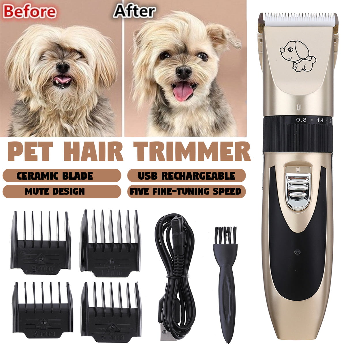 4 Types Electric Pet Puppy Clipper Kit Dog Cat Hair Shaver