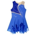 thumbnail image 4 of Doomiva Kids Girls Sleeveless Rhinestone Figure Ice Roller Skating Dress Gymnastic Leotard Dress Dancewear Blue 8, 4 of 7