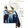 thumbnail image 2 of Forest Table Cloth 60x60 Inch Square, Wolf Stars Silhouette Night Blue Sky Waterproof Tablecloth Washable Table Cover for Party Picnic Dinner Decor, 2 of 9