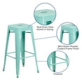 thumbnail image 6 of Flash Furniture Commercial Grade 30" High Backless Mint Green Indoor-Outdoor Barstool, 6 of 10