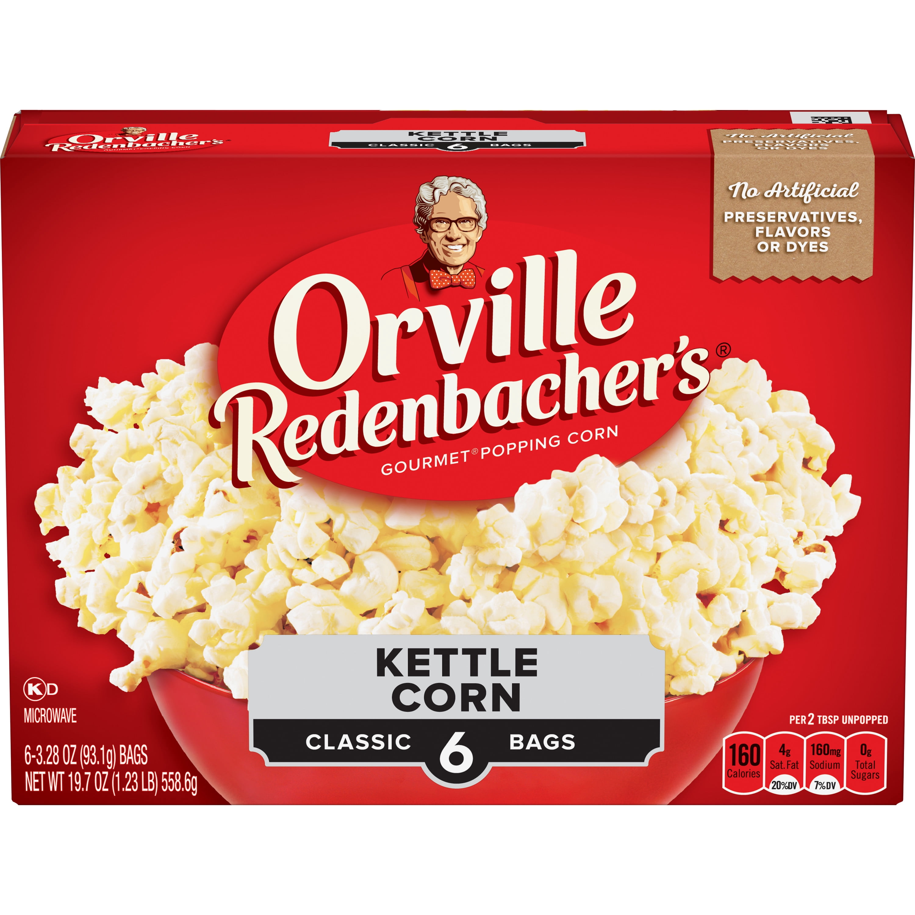 Orville Redenbachers Kettle Corn Microwave Popcorn 3 28 Oz 6 Ct 