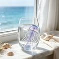 thumbnail image 2 of Sulaicai Artisanal Blue Ringed Octopus Glassware, Novelty 2D Octopuses Stemless Wine Glasses, Handcrafted Marine Animal Bar Glass for Coastal Home Decor Ocean Lovers, #04, 2 of 8