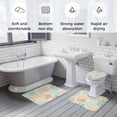 thumbnail image 5 of Coastal Turquoise Bath Mat 3 Piece Bathroom Rug Set, Ocean Coral Starfish Shell Modern Sea Non Slip Bath Rug Contour Mat and Toilet Lid Cover, Absorbent Shower Mats Soft Bath Rugs and Mats Sets, 5 of 8