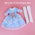 thumbnail image 4 of Bewildely 1 Juego de vestido de muñeca para niñas, portátil, desmontable, reutilizable, lavable, decorativo, lindo reemplazo, muñecas, Muñecas y casas de muñecas Azul, 4 of 6