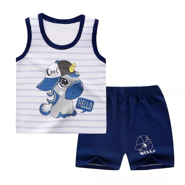 Ropa de bebé para niño, chándal informal, ropa de algodón puro, ropa de verano para bebés, camisetas y pantalones para niños, atuendo deportivo Tan Jianjun unisex
