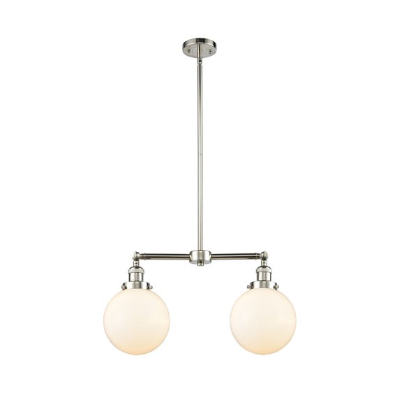 Innovations 209-PN-G201-8-LED Large Beacon 2 Light Chandelier part of the Franklin Restoration Collection, Polished Nickel