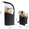 thumbnail image 2 of Soporte para brochas de maquillaje de viaje negro, estuche organizador para lápices, bolsa de plástico transparente con cremallera para cosméticos, portátil, impermeable, sin polvo, de pie, pequeña bo Namotu CZMR-ST116, 2 of 7