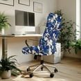 thumbnail image 3 of FKELYI Blue Floral Print Office Chair Cover Rotating Swivel Chair Slipcover for Armchair Washable Gaming Chair Covers Protective Cover for Home Decor, Large, 3 of 6