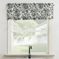No. 918 Elara Tonal Botanical Semi-Sheer Rod Pocket Kitchen Curtains, 54"W X 14"L