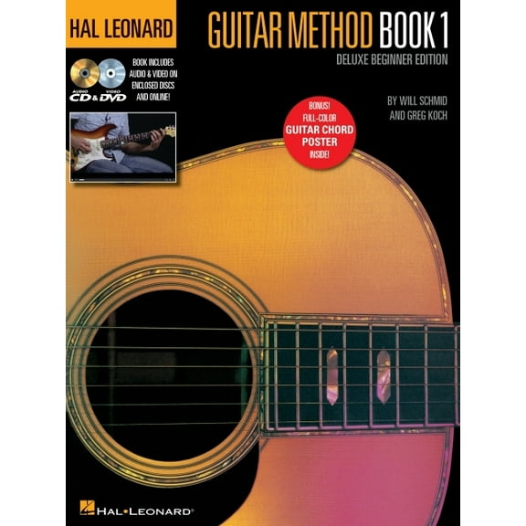 Hal Leonard Guitar Method Book 1 Deluxe Beginner Edition Guitar Lesson Book with Online Audio and Video Learn Acoustic a, (Paperback)