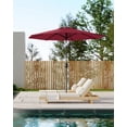 thumbnail image 2 of Bingirl Parasol de Patio de 9 Pi Résistant aux UV avec 8 Nervures Robustes et Inclinaison à Bouton-Poussoir Facile, Rouge Foncé pour Piscine, Cour et Jardin, 2 of 5