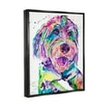 thumbnail image 3 of Smiling Terrier Modern Vivid Dog Animals & Insects Graphic Art Jet Black Framed Art Print Wall Art, 3 of 6