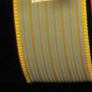 Yellow and White Thin Striped Wired Craft Ribbon 1.5" x 40 Yards