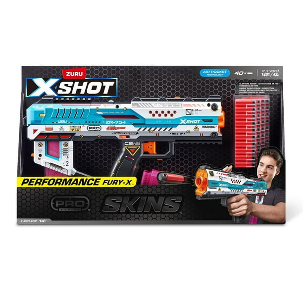 XSHOT SKINS Pro Series Fury-X by ZURU with 40 Darts, Air Pocket