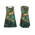 thumbnail image 7 of Daiia Emerald Color Gold Marble Print Women's Dresses 2025 Trendy Short sleeve Dresses Casual Baggy Flowy Maxi Sun Dresses, 7 of 7